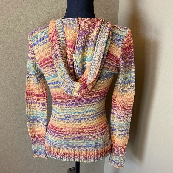 Hoodie sweater with kangaroo pocket. Multi colored. Small - Picture 3 of 6